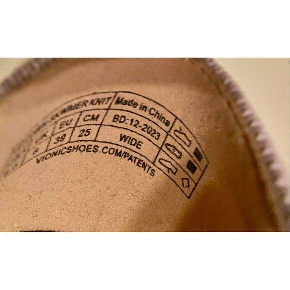 Vionic Womens Uptown Knit Skimmer Flat Light Grey Sz 8.5 Wide - Picture 5 of 11